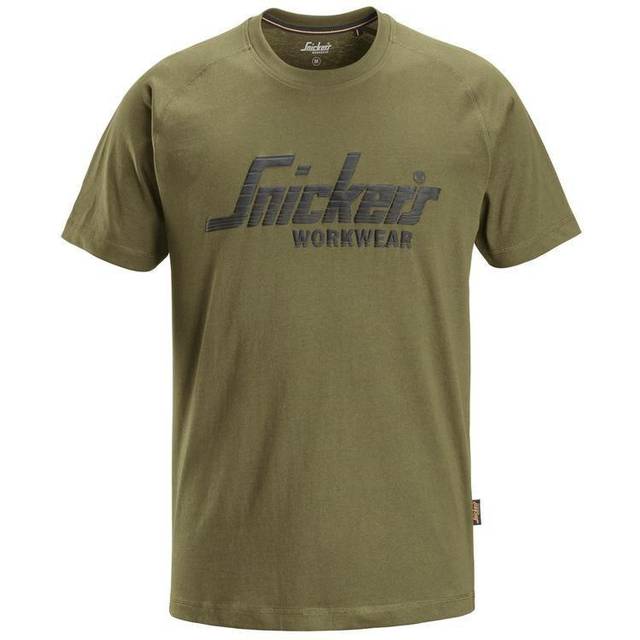 Snickers 2590 Logo T-Shirt Khaki Green XL Colour: Khaki Green, Chest S