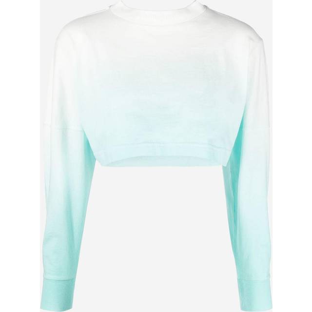 Palm Angels Blue & White Overlogo Long Sleeve T-shirt - Light Blue - XXL