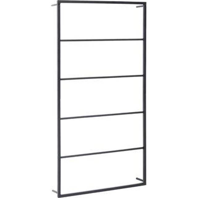 vidaXL Towel Rack Black Steel Bathroom Storage Wall Rack Towel Holder Hanger