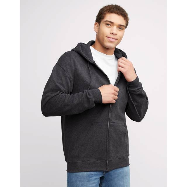 Hanes Men's Ultimate Full-Zip Hoodie, herrtröja med huva och blixtlås, S