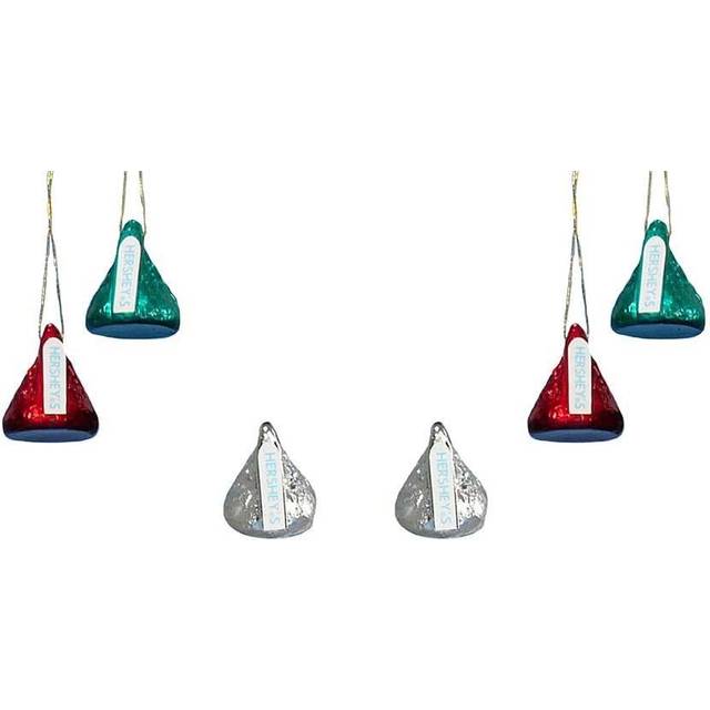 Hershey Miniature Kisses 6 Piece Ornaments Set | Holiday Decor - Green&#47;Gray&#47;Red (One-Size)