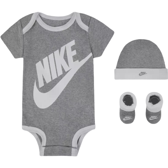Baby boy outfit set with body, socks, and hat with logo Nike Futura - Bleu - 0/6 months