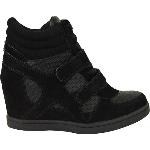 Suede Hitop Wedge Trainers - Black - Size 6 - Where's That From