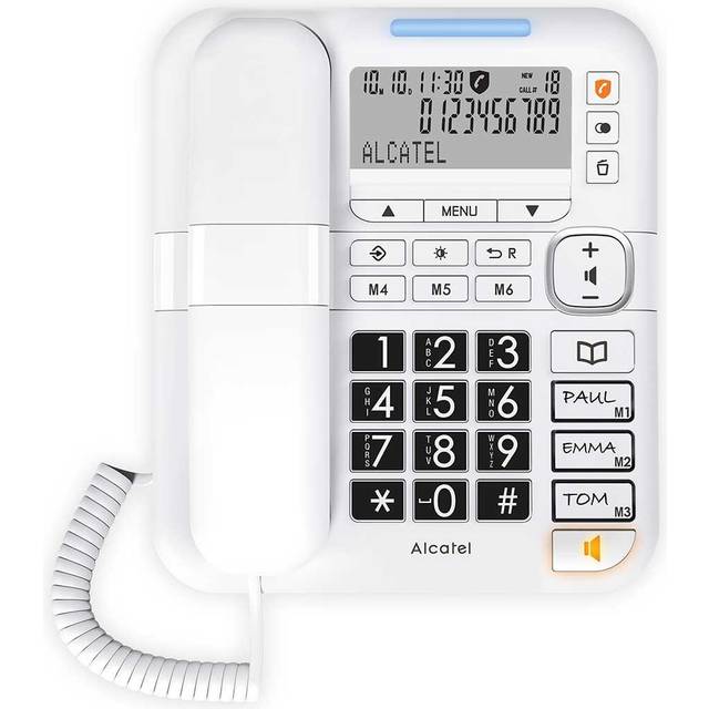 Alcatel TMax70, big button easy-to-use corded telephone, White