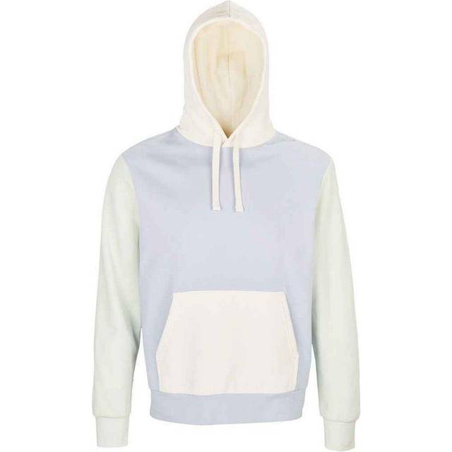 (XL, Creamy Blue) SOLS Unisex Adult Collins Contrast Organic Hoodie
