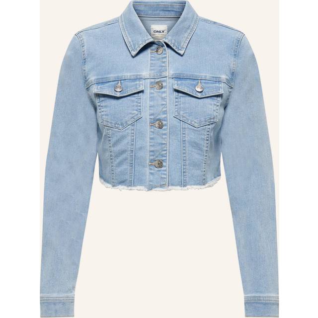 ONLY ONLWonder Cropped Jeansjacka för kvinnor, Ljusblå denim, M