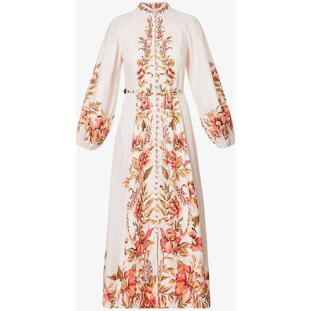 Zimmermann Vacay Billow belted floral linen maxi dress - multicoloured (UK 8)