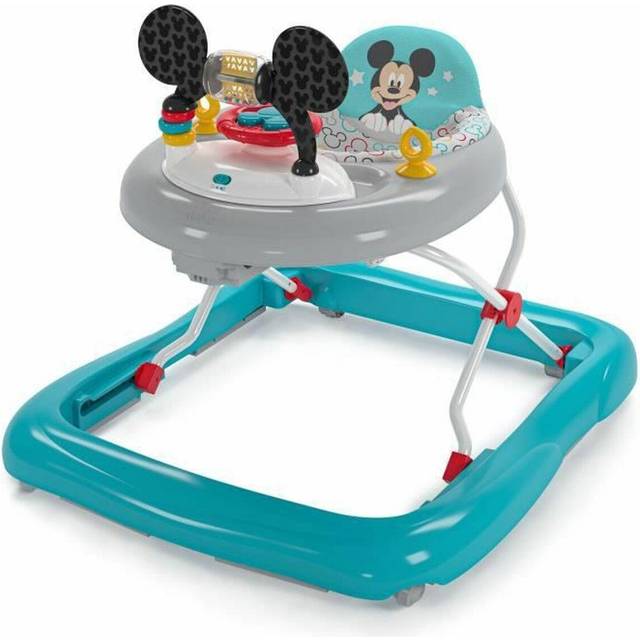 Bright Starts, Disney Baby, Musse Pigg Original Bestie 2-i-1 aktivitetsvagare med avtagbar leksaksstation med ljus, låtar och ljud, justerbar höjd, lätt att rengöra, ålder 6 månader+, flerfärgad