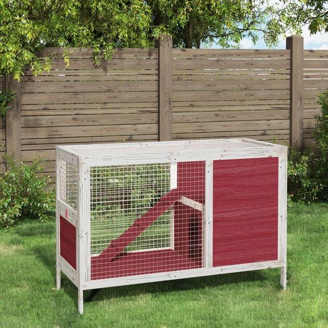 Rabbit Hutch Mocha 103x44x69.5 cm Solid Wood Pine vidaXL