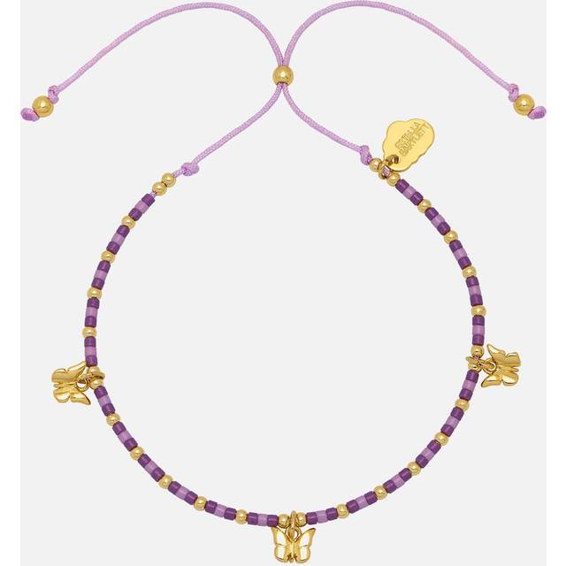 Estella Bartlett Butterfly Charm Bracelet in Gold - purple/gold - one size