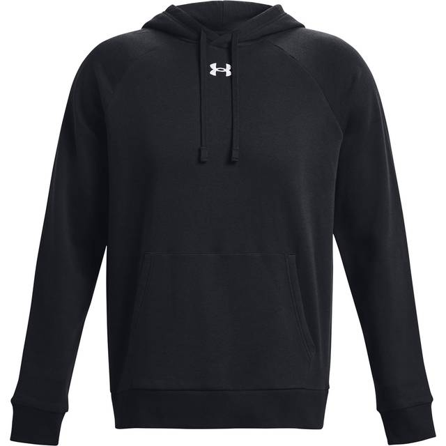 Under Armour UA Rival Fleece Hoodie för män, (001) svart/vit, S