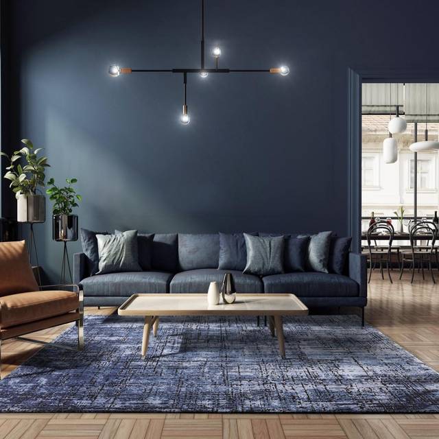 Asiatic Kuza Abstract Design Rug - Navy - 120x170cm