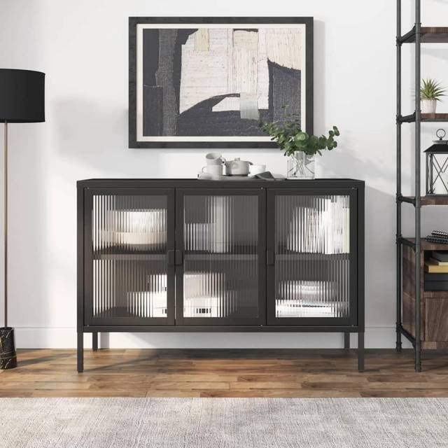 Vidaxl - Sideboard Black 105x35x70 cm Glass and Steel