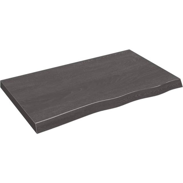vidaXL Vägghylla mörkbrun 100x60x(2-6) cm behandlad massiv ek