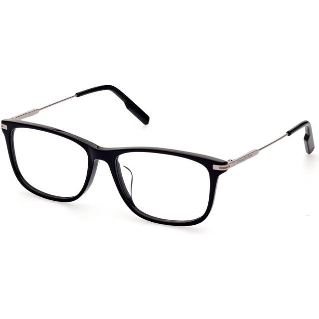 Ermenegildo Zegna EZ5233D Asian Fit 001 Men's Eyeglasses Black Size 56 (Frame Only) - Blue Light Block Available - Shiny Black (56)