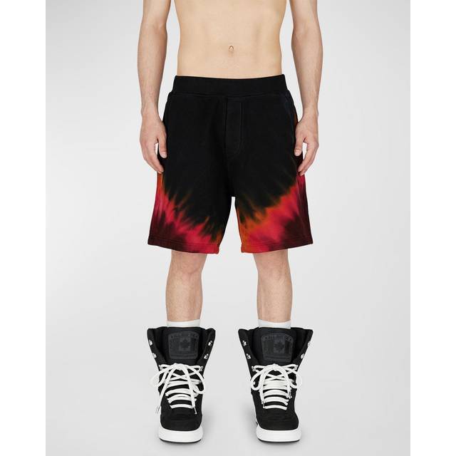 Dsquared2, Shorts, Herr, M, Bomull, Svarta TieDye Stiliga Bomullsshorts - multicolor (M)
