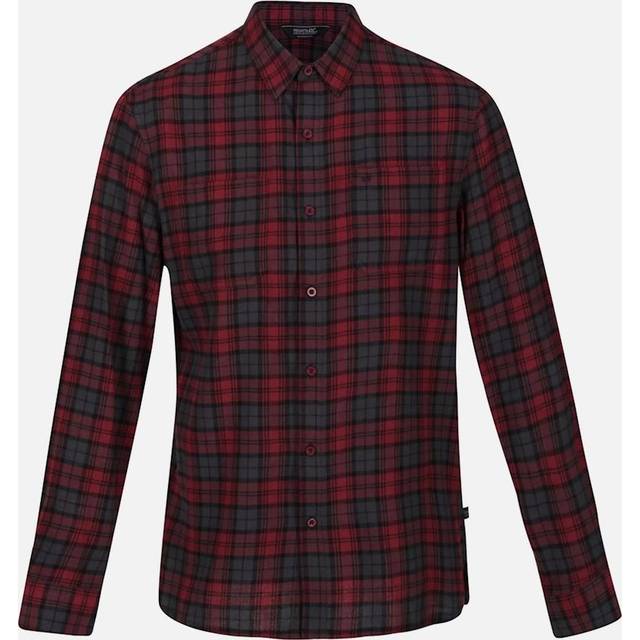 (M, Syrah Red) Regatta Mens Lance Checked Shirt