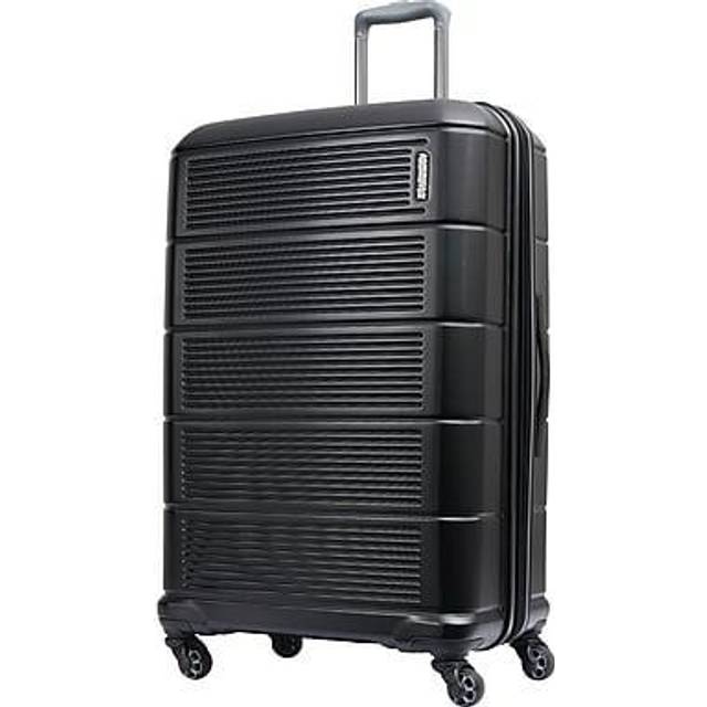 American Tourister Stratum 2.0 expanderbart bagage med hård sida med spinner-hjul, Kolsvart, 28-Inch Checked-Large, Stratum 2.0 expanderbart bagage med hård sida med spinnhjul