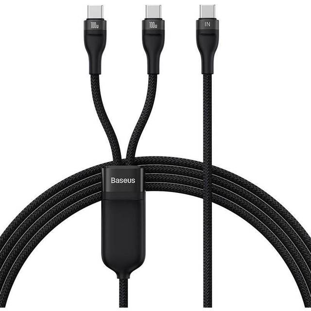 Baseus 2-i-1 USB-kabel Flash Series USB-C till USB-C 100 W, 1,5 m (svart