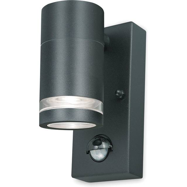 4Lite Marinus Single Direction GU10 Wall light with PIR - Anthracite, Black