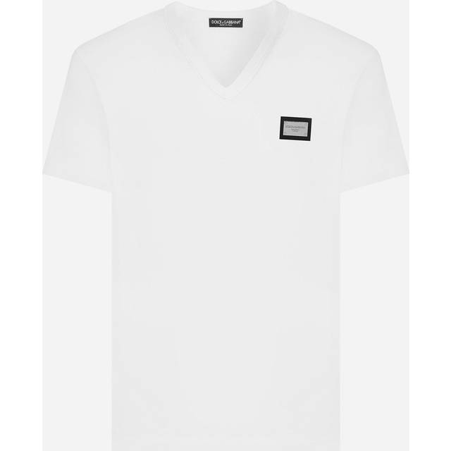 Dolce & Gabbana Men's Cotton T-Shirt in White | Size 46 | G8PT2TG7F2I Color W0800 (46)