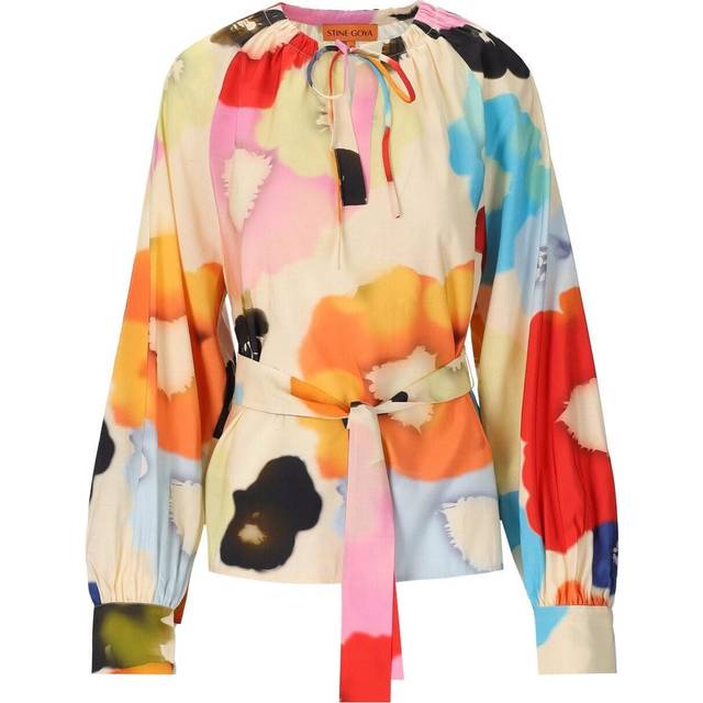 Stine Goya Vianna Floral-Print Satin Blouse - XL - Multi