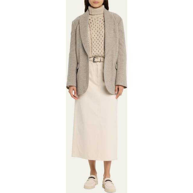 Brunello Cucinelli Single-breasted yak wool blazer - grey (UK 16)