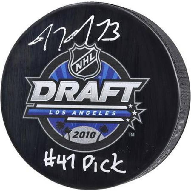 Tyler Toffoli Calgary Flames Autographed 2010 NHL Draft Logo Hockey Puck with "#47 Pick" Inscription