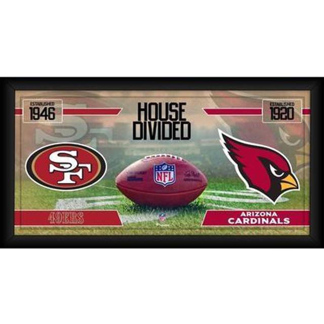 San Francisco 49ers vs. Arizona Cardinals Framed 10" x 20" House Divided Football Collage