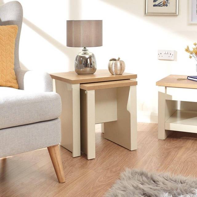 GFW Lancaster Nesting Tables - Cream, Cream