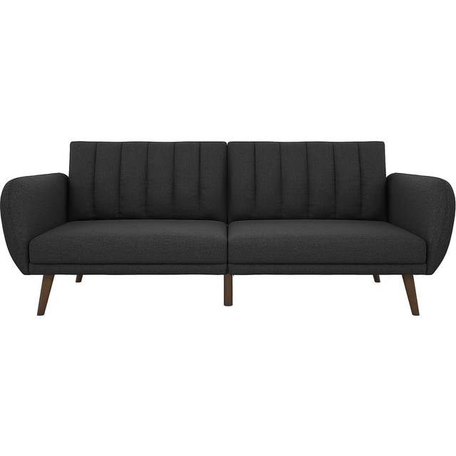 Ng Novogratz Brittany Sofa Bed Wooden Legs Linen Dark Grey, Grey