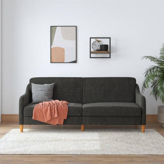 Jasper Linen Coil Futon - Grey
