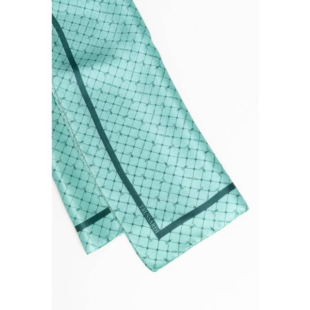 Trussardi, Accessoarer, Dam, ONE Size, Light-blue Silk Scarf - green (ONE SIZE)