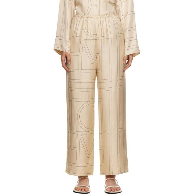 Toteme Womens Ivory Monogram Oversized Camp-collar Silk-twill Shirt 4