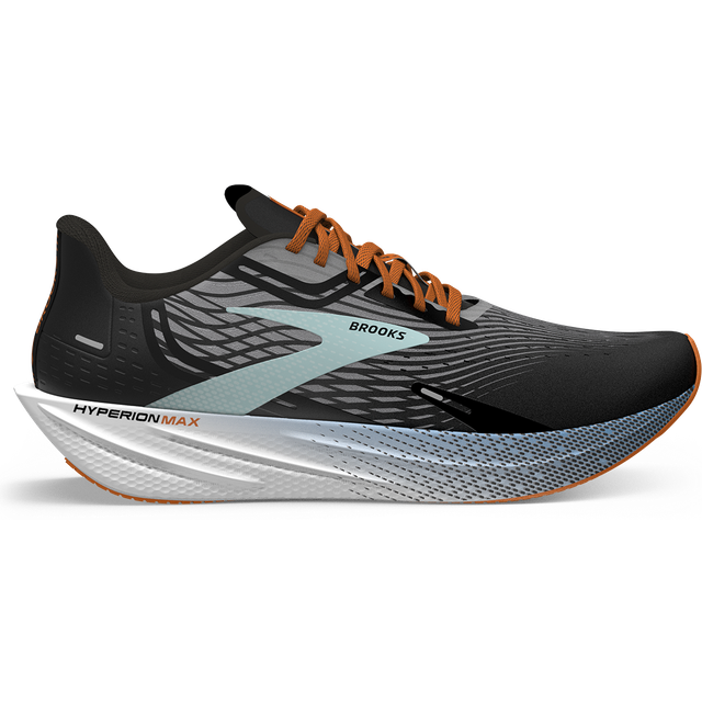 Brooks Hyperion Max Sneaker för män, Black Grey Orange Clown Fish, 40 EU
