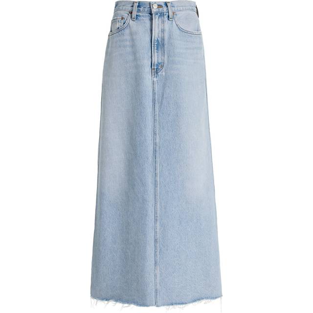 AGOLDE Blue Hilla Denim Maxi Skirt - Practice (Mid Ind) - WAIST US 26