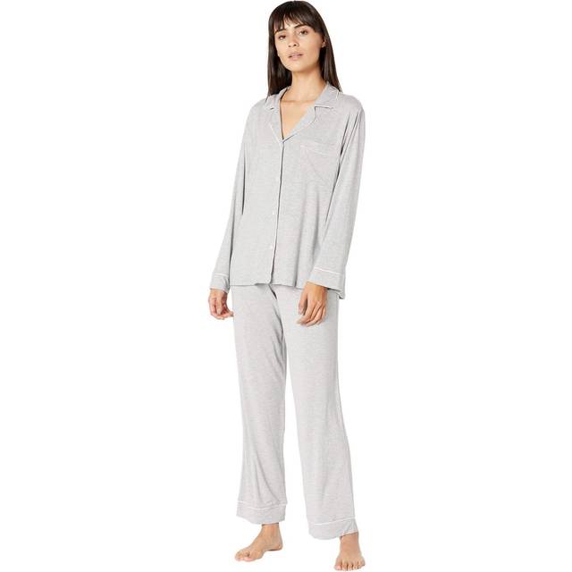 Eberjey Gisele Long Piped Pyjama Set - Grey - XS