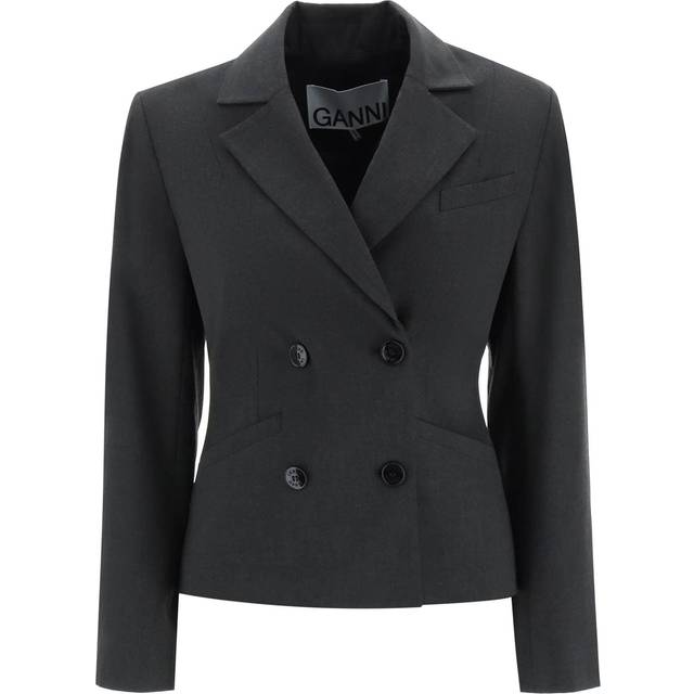 GANNI Gray Drapey Blazer - 252 Phantom - DK 38