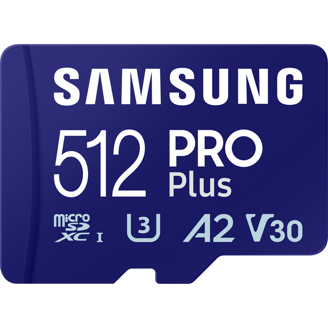 SAMSUNG PRO Plus microSD 512GB UHS-I U3 Full HD 4K UHD 180MB/s Read 130MB/s Write Memory Card Incl. SD-Adapter 2023