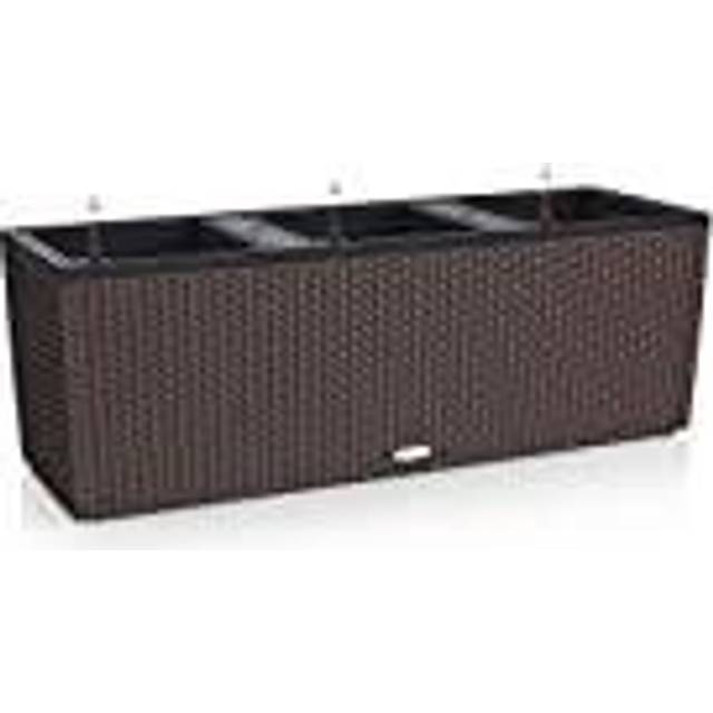 (Mocha, H34 L100 W32) LECHUZA TRIO Cottage Trough Poly Resin Self-watering Planter