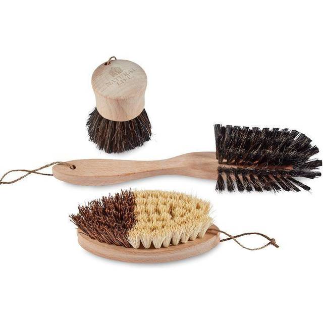 Tower natural life kitchen brush set, 3 piece, sustainable beech wood nl109002