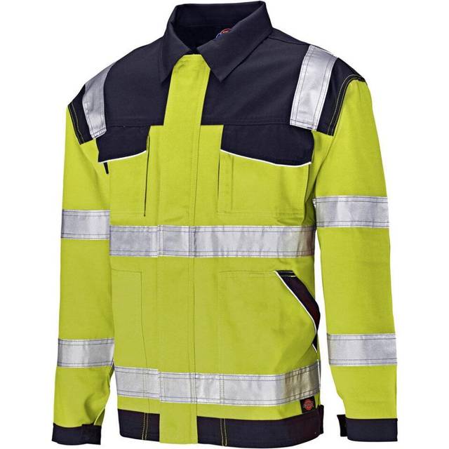 (Yellow/Navy, S) Dickies High-Vis Industry Two Tone Work Jacket Coat