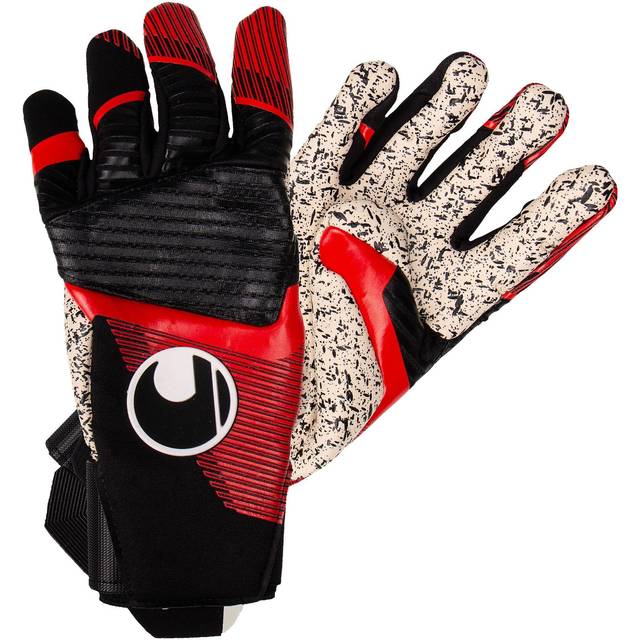 uhlsport Powerline Supergrip+ Reflex fotboll målvaktshandskar för barn och män, målvaktshandskar, fotbollshandskar med ny självhäftande skumformel och höggreppselement