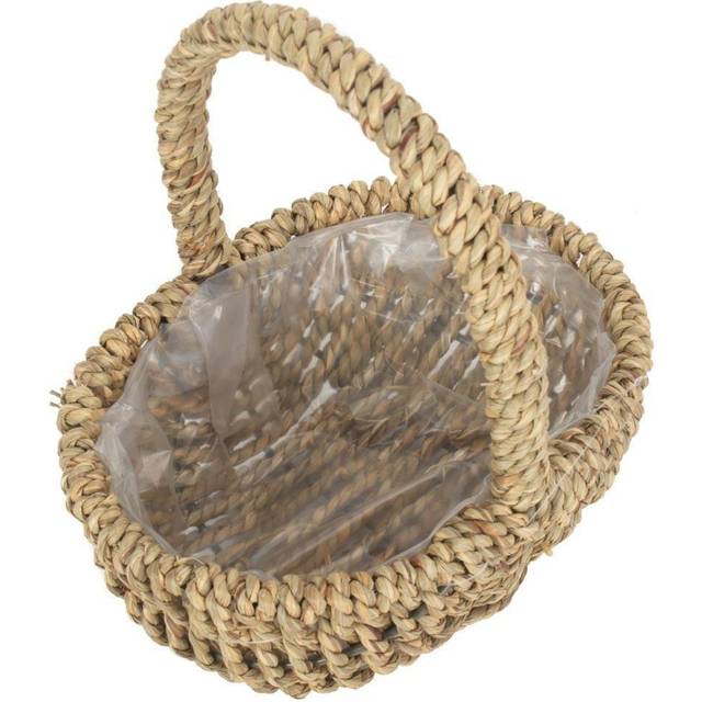 Small Seagrass Plastic Lined Shopping Basket