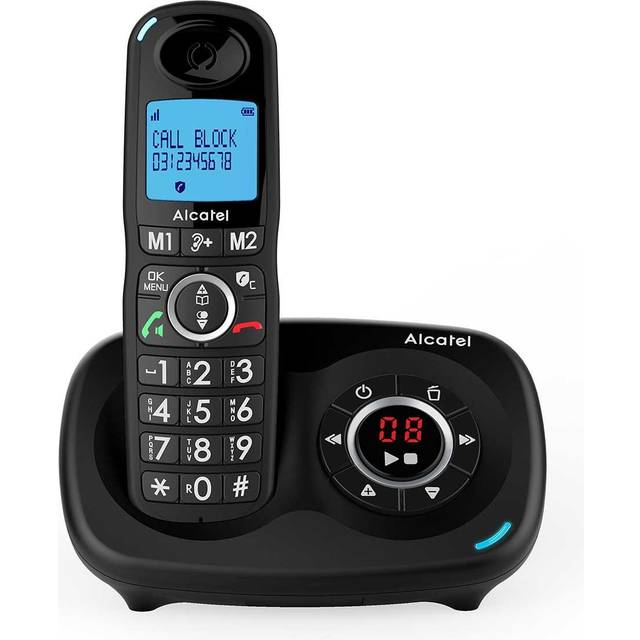 Alcatel XL595 Cordless Phone with Answering Machine, Black