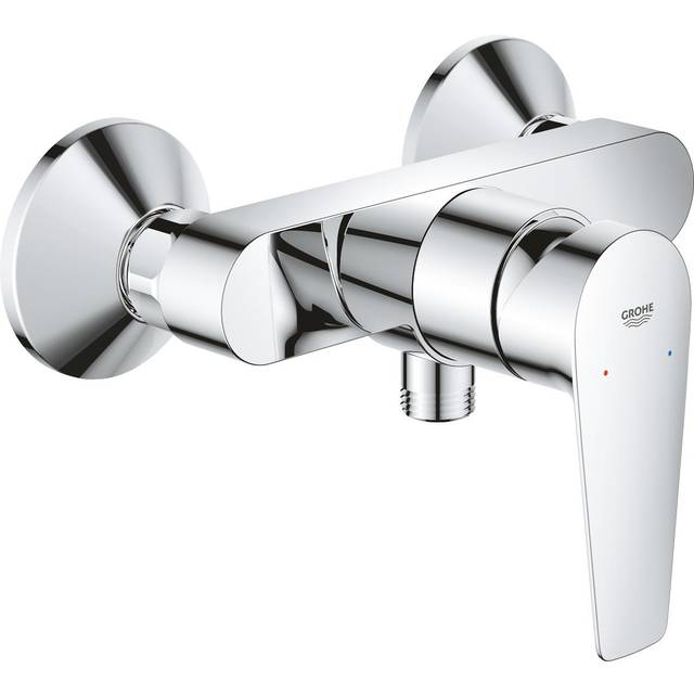 GROHE QUICKFIX Start Edge, Engreppsblandare för dusch, 35 mm GROHE Long-Life keramisk skivpatron, krom, 24197001