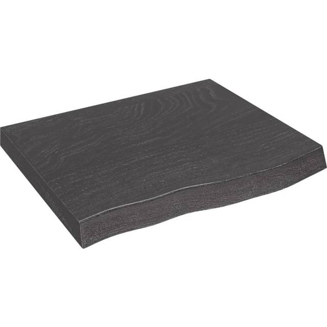 vidaXL Vägghylla mörkbrun 60x50x(2-6) cm behandlad massiv ek