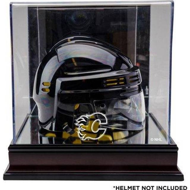 Calgary Flames Mahogany Logo Mini Helmet Display Case