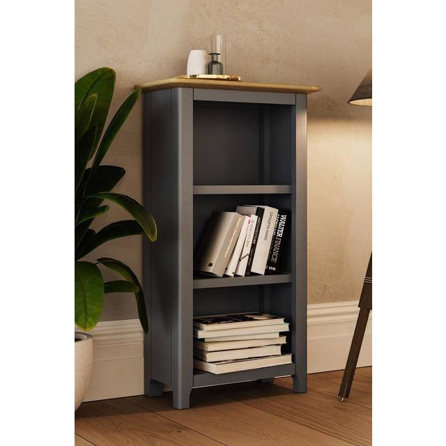 FWStyle Taberno Oak 3 Tier Bookcase - Graphite Blue, Blue