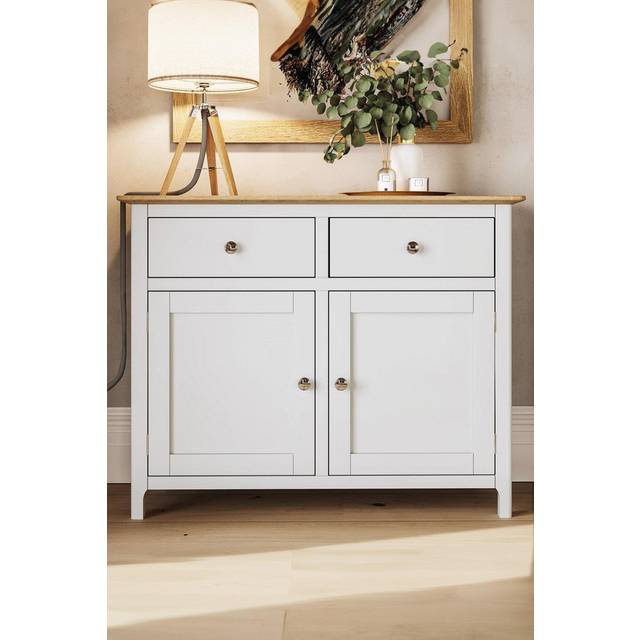 FWStyle Taberno Oak 2dr2dw Sideboard - Linen, White